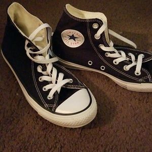 Black & white high top converse